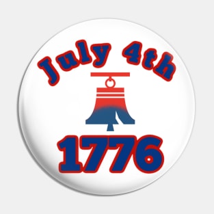 4th of July 1776 Liberty Bell Patriotic Design Pin