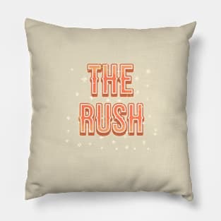 rushtext vintage Pillow