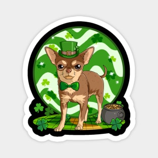 Chihuahua Dog St Patricks Day Leprechaun Magnet