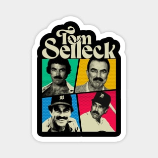 tom selleck Comic vintage white Magnet