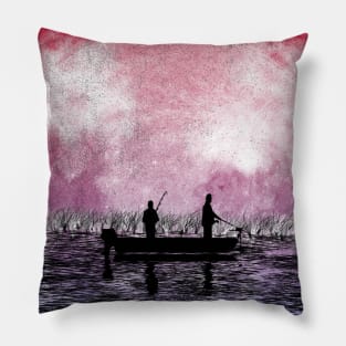 Night Fishing - Red Dawn Pillow