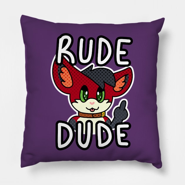 Rude Dude Pillow by Catbreon