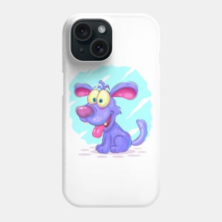 Blue cartoon puppy,  dog Phone Case