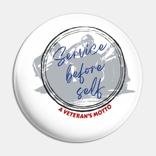 Service before self a veteran's motto Pin