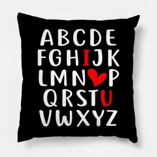 I LOVE YOU Valentines Day Alphabet Teacher Student School Pillow