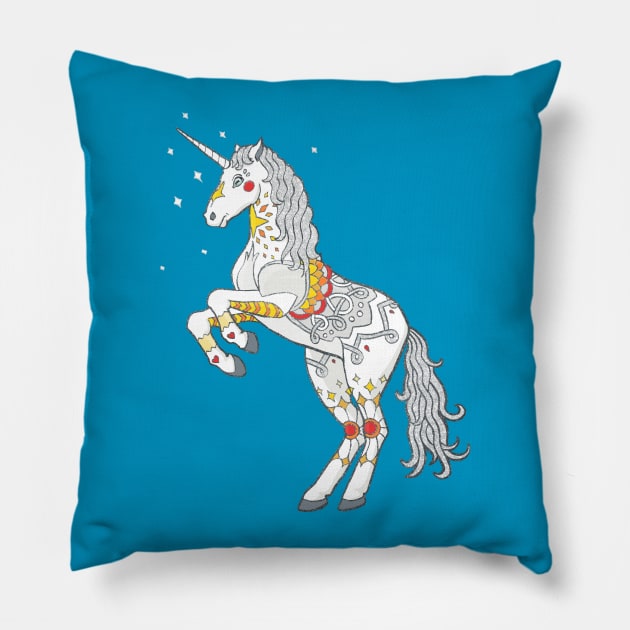 Mandala Unicorn Pillow by Theysaurus