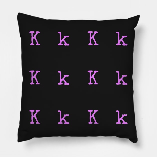 Pink Typewriter Letter K Pillow by anacarminda