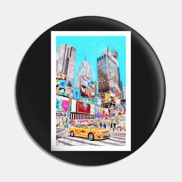 Times Square, New York Pin by NorrskenArt