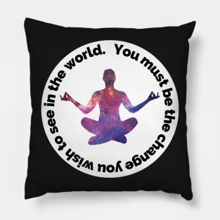 Inspirational Phrase - Mahatma Gandhi Pillow