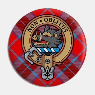 Clan MacTavish Crest over Tartan Pin