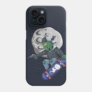 Skateboarding Alien in Outer Space Phone Case