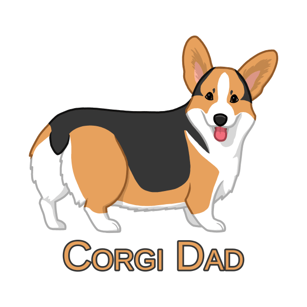 Cute Red Tricolor Pembroke Corgi Dog Dad by csforest