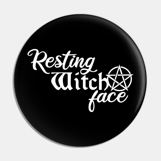 Resting Witch Face Pin by kaliyuga