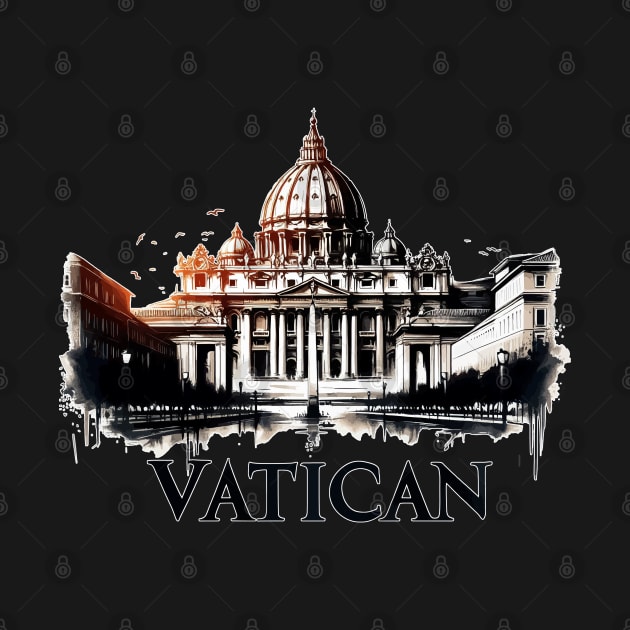 Vatican City Travel Vintage by TomFrontierArt