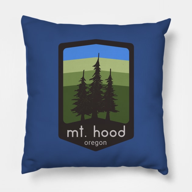 Mt. Hood, Oregon Logo Apparel and Accessories Pillow by bahama mule