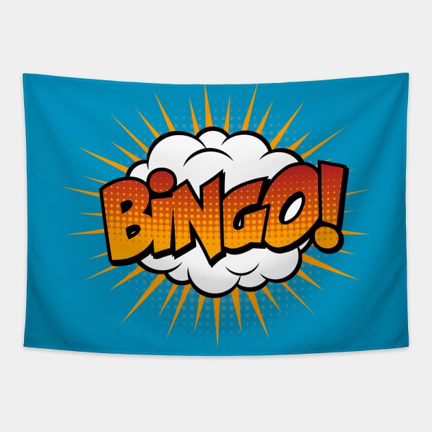 Bingo Comic Book Text Tapestry by JunkyDotCom