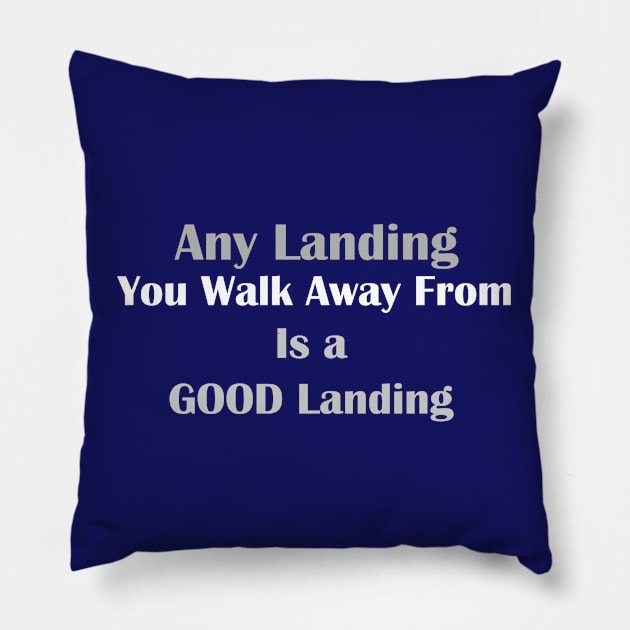 Any Landing you can walk away from is a good landing. Pillow by Airdale Navy