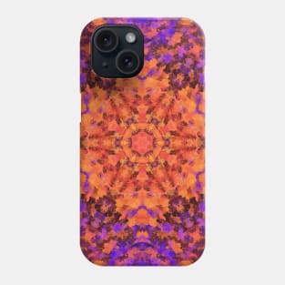 Digital Mandala Orange Blue and Purple Phone Case