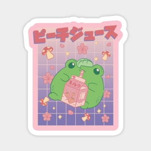 Kawaii Peach Juice Frog Magnet