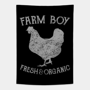 Farm Boy Chicken Farmer Tapestry