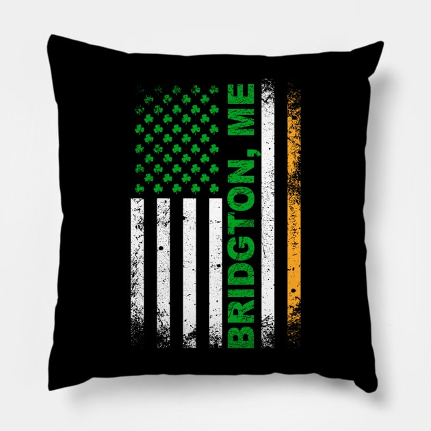 Irish American Flag BRIDGTON, ME Pillow by Curry G