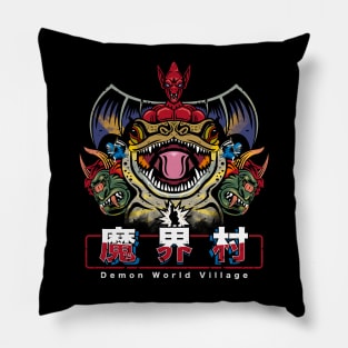 Demon World Village Pillow