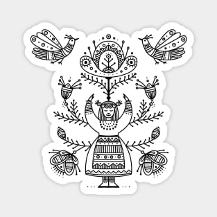 Ukrainian Tree of Life Black Magnet