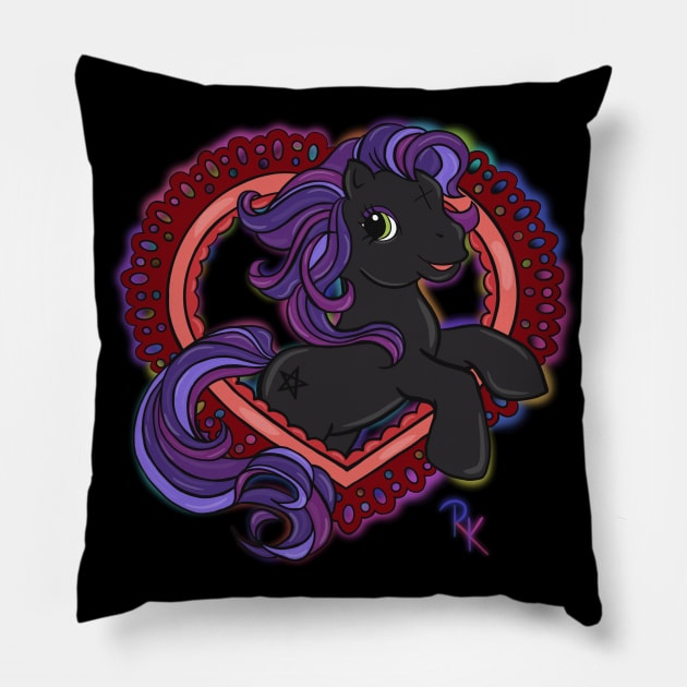 My Demon Pony Pillow by Romy Karina