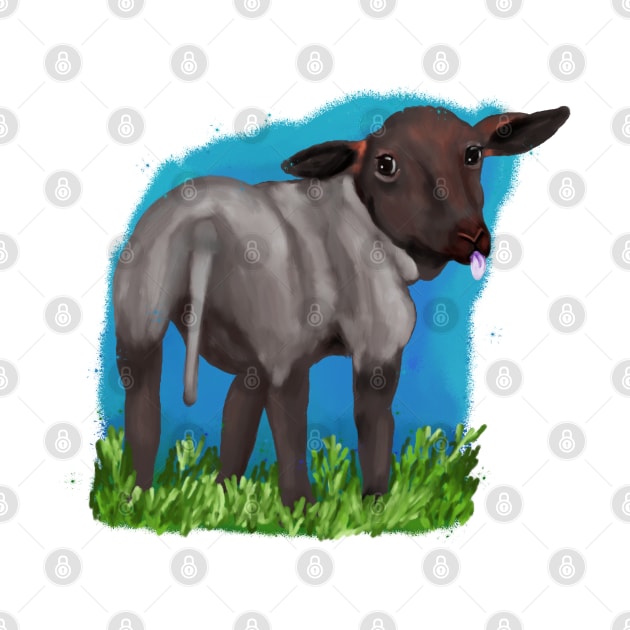 Cute, black lamb by Antiope