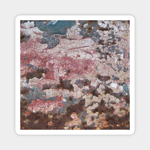 Cracking Paint and Rust Abstract Magnet by oknoki