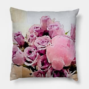 pretty purple flowers(watercolor painting) Pillow