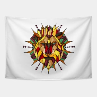 Lion - Stained Glass Mandala Tapestry