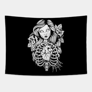 Gothic Girl Tattoo Vintage Tapestry