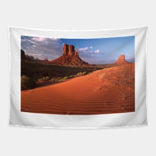 Sand Dunes And The Mittens Monument Valley Navajo Tribal Park Tapestry