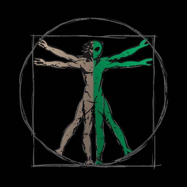 Da Vinci Alien Vitruvian Man by hobrath