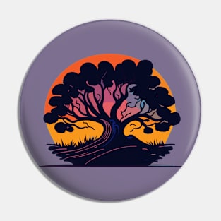 tree sunset Pin