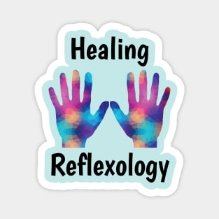 Healing Reflexology (black text) (hands) Magnet