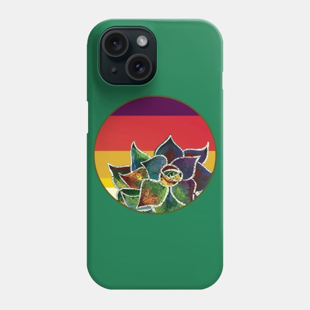 Rainbow Succulent Phone Case by KrissyK