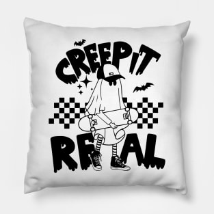 Creep It Real Ghost Skateboard Pillow