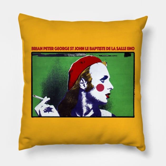 brian eno Pillow by RisingAboveBedlam