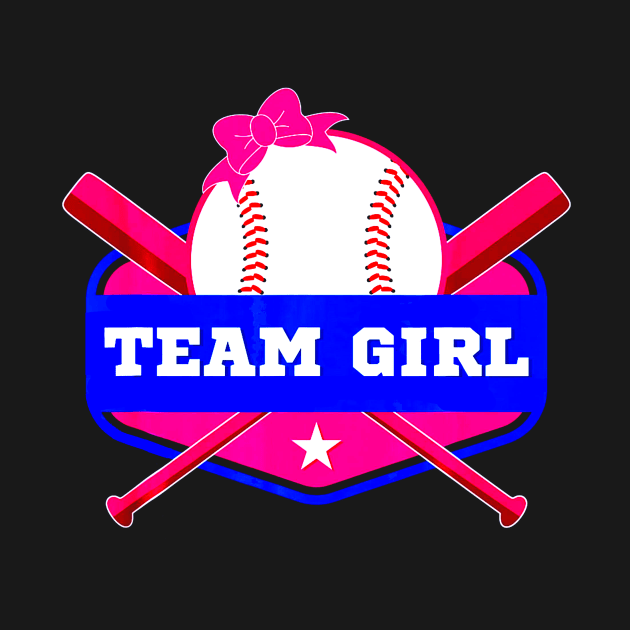 Baby Gender Reveal Party Baseball Team Girl  Team Pink by Vigo