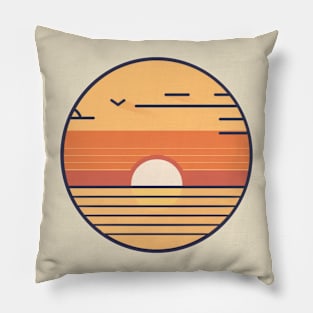 Line Art Sunset Pillow