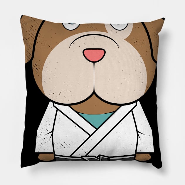 Jiu jitsu kawaii Dog Black Rank Belt BJJ or MMA T-Shirt Pillow by tmuzaa