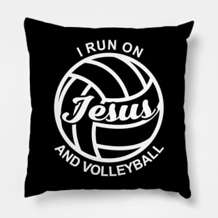 I Run On Jesus And Volleyball Pillow