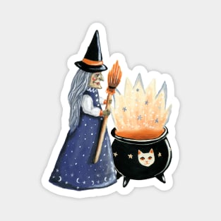 Witch with a cauldron Magnet