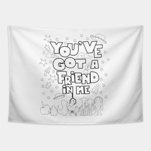 adult coloring friends and yours and mine Tapestry