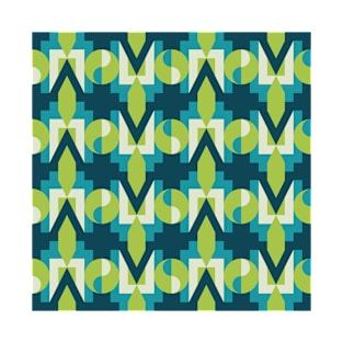 Ikat Geometric Abstract Modern Retro Pattern T-Shirt