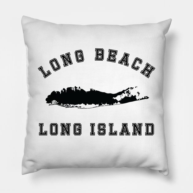 Long Beach Long Island (Light Colors) Pillow by Proud Town Tees