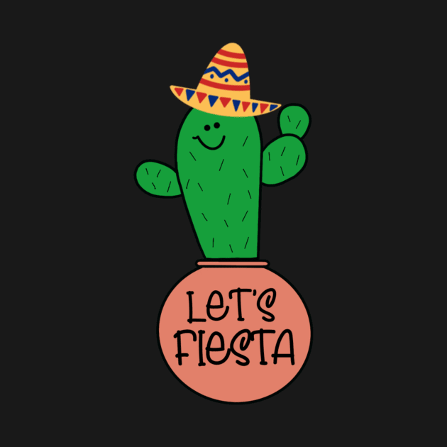 Cinco De Mayo Let's Fiesta Cactus Wearing a Sombrero by StacysCellar