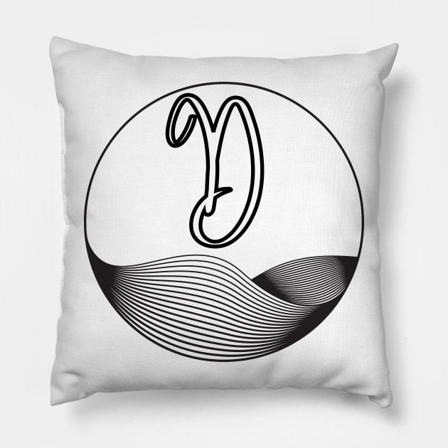 Initial Name D Pillow by Ziell